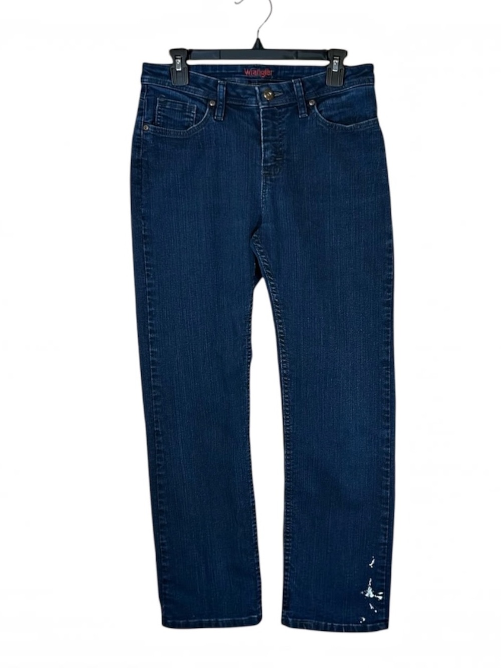 Wrangler Women’s Jeans SZ 8P Petite Medium Dark Straight Mid Rise Denim #371